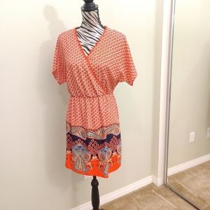 Myan Orange print dress